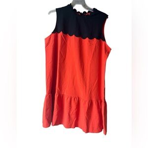 Victoria Beckham Dress Orange Black Plus Sleeveless New 2X